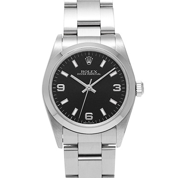 ロレックス オイスターパーペチュアル 77080 ブラック ユニセックス 時計 【中古】【wristwatch】
