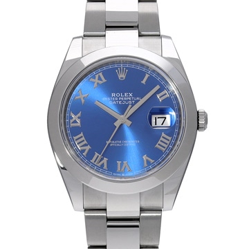 ロレックス デイトジャスト 41 126300 アズーロブルー メンズ 時計 【中古】【wristwatch】
