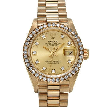 ロレックス デイトジャスト 69138G シャンパン/ダイヤモンド レディース 時計 【中古】【wristwatch】