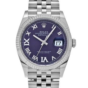 ロレックス デイトジャスト 36 126234 オーベルジーヌ/ダイヤモンド メンズ 時計 【中古】【wristwatch】