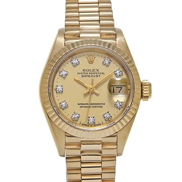 ロレックス デイトジャスト 69178G シャンパン/ダイヤモンド レディース 時計 【中古】【wristwatch】