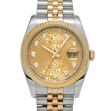 ロレックス デイトジャスト 116233G シャンパンコンピュータ/ダイヤモンド メンズ 時計 【中古】【wristwatch】