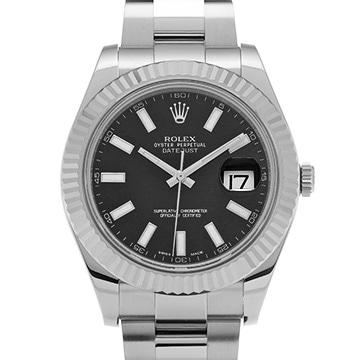 ロレックス デイトジャストII 116334 ブラック メンズ 時計 【中古】【wristwatch】