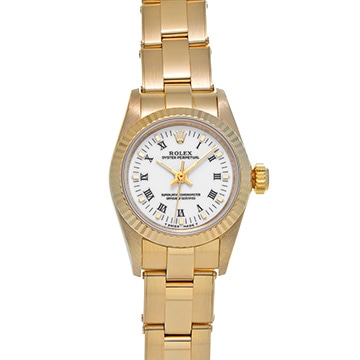 ロレックス オイスターパーペチュアル デイト 67198 ホワイト レディース 時計 【中古】【wristwatch】