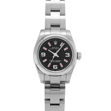 ロレックス オイスターパーペチュアル 26 176200 ブラック レディース 時計 【中古】【wristwatch】