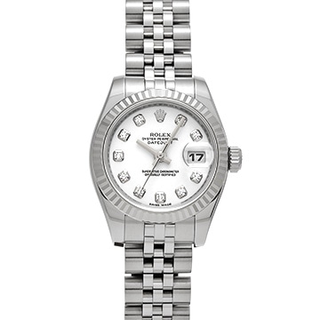 ロレックス デイトジャスト 179174G ホワイト/ダイヤモンド レディース 時計 【中古】【wristwatch】
