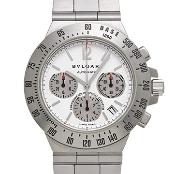 ブルガリ ディアゴノ クロノグラフ CH40STA ホワイト/シルバー メンズ 時計 【中古】【wristwatch】