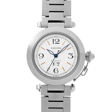 カルティエ パシャC ビッグデイト W31044M7 ホワイト ユニセックス 時計 【中古】【wristwatch】