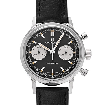 ハミルトン アメリカン クラシック イントラマティック クロノグラフ H H38429730 ブラック/シルバー メンズ 時計 【中古】【wristwatch】