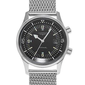 ロンジン レジェンド ダイバー L3.674.4.50.0 ブラック メンズ 時計 【中古】【wristwatch】