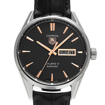 タグ ホイヤー カレラ キャリバー5 デイデイト WAR201C.FC6266 ブラック メンズ 時計 【中古】【wristwatch】