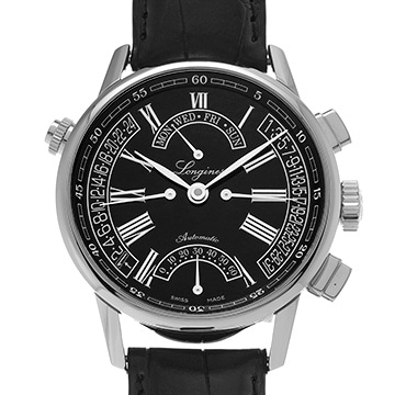 ロンジン ヘリテージ コラムホイール クロノグラフ L4.797.4.51.2 ブラック メンズ 時計 【中古】【wristwatch】