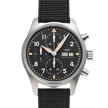 IWC パイロットウォッチ クロノグラフ スピットファイア IW387903 ブラック メンズ 時計 【中古】【wristwatch】