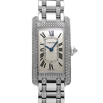 カルティエ タンク アメリカン SM WB7044MP シルバー レディース 時計 【中古】【wristwatch】