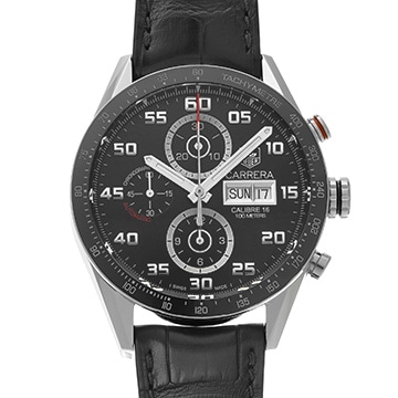 タグ ホイヤー カレラ キャリバー16 クロノグラフ デイデイト CV2A1R.FC6235 ブラック メンズ 時計 【中古】【wristwatch】