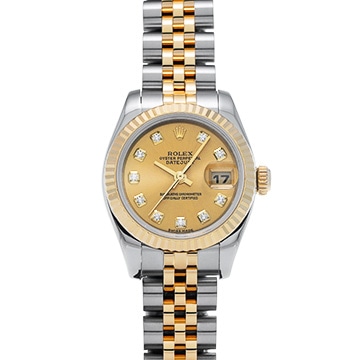 ロレックス デイトジャスト 179173G シャンパン/ダイヤモンド レディース 時計 【中古】【wristwatch】