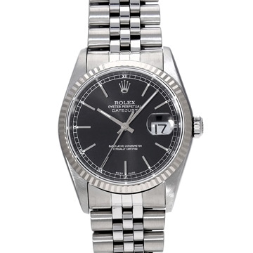 ロレックス デイトジャスト 16234 ブラック メンズ 時計 【中古】【wristwatch】