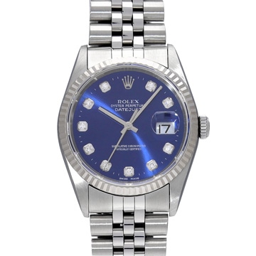 ロレックス デイトジャスト 16234G ブルー/ダイヤモンド メンズ 時計 【中古】【wristwatch】
