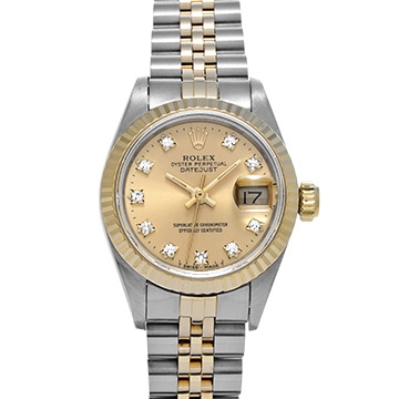 ロレックス デイトジャスト 69173G シャンパン/ダイヤモンド レディース 時計 【中古】【wristwatch】