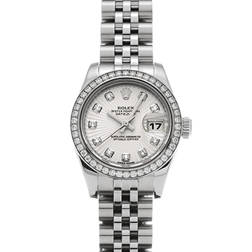 ロレックス デイトジャスト 179384G シルバーサンビーム/ダイヤモンド レディース 時計 【中古】【wristwatch】