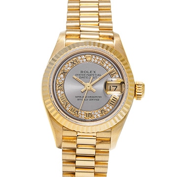 ロレックス デイトジャスト 69178MR グレー/ダイヤモンド レディース 時計 【中古】【wristwatch】