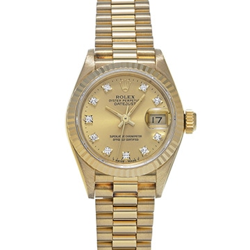 ロレックス デイトジャスト 69178G シャンパン/ダイヤモンド レディース 時計 【中古】【wristwatch】