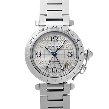 カルティエ パシャC メリディアン GMT W31029M7 シルバー ユニセックス 時計 【中古】【wristwatch】