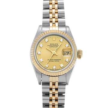 ロレックス デイトジャスト 69173G シャンパン/ダイヤモンド レディース 時計 【中古】【wristwatch】