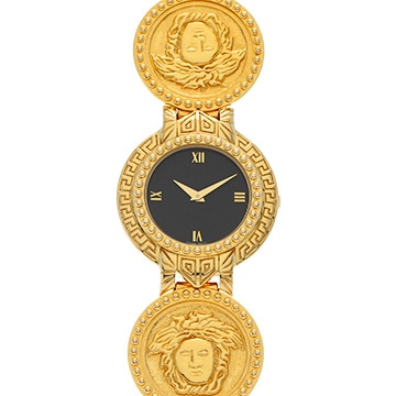 ヴェルサーチ メデューサ コイン 7008002 ブラック レディース 時計 【中古】【wristwatch】