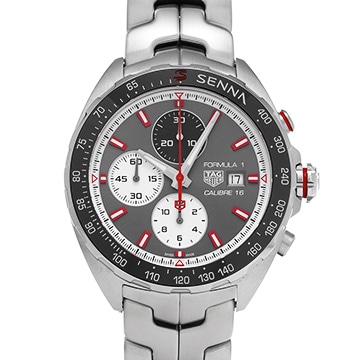 タグ ホイヤー フォーミュラ1 キャリバー16 クロノグラフ アイルトン・セナ CAZ2017.BA0647 グレー/ブラック/ホワイト メンズ 時計 【中古】【wristwatch】