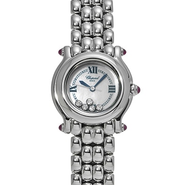 ショパール ハッピースポーツ 27/8250-21 ホワイトシェル/ダイヤモンド レディース 時計 【中古】【wristwatch】