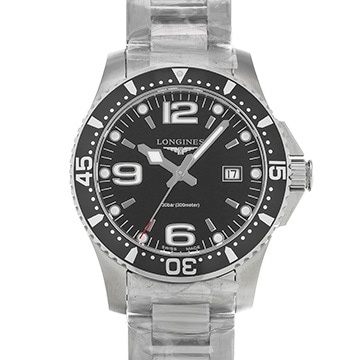 ロンジン ハイドロ コンクエスト L3.730.4.56.6 ブラック メンズ 時計 【中古】【wristwatch】