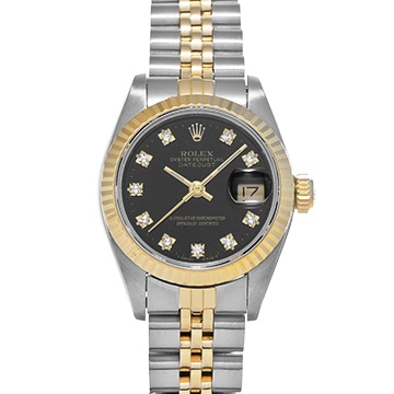 ロレックス デイトジャスト 69173G ブラック/ダイヤモンド レディース 時計 【中古】【wristwatch】