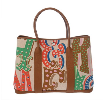 エルメス ガーデンパーティ PM エルメスエレクトリック カプシーヌ/エクリュ/ゴールド トワルアッシュプリュム/ネゴンダ レディース バッグ 【中古】【bag】