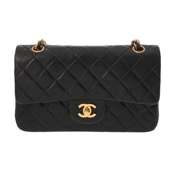 シャネル マトラッセ Wフラップ Wチェーンショルダー 23 ブラック A01113 ラムスキン レディース バッグ 【中古】【bag】