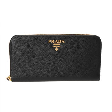 プラダ ジップアラウンド長財布 ブラック 1ML506 サフィアーノレザー レディース 財布 【中古】【purse】