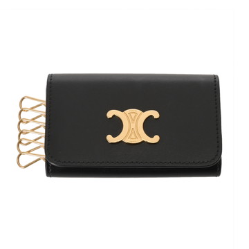 セリーヌ トリオンフ ブラック 10L813DPV.38NO シャイニーカーフ ユニセックス 【中古】【other】