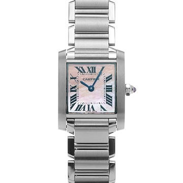カルティエ タンクフランセーズ SM　 W51028Q3 ピンクシェル レディース 時計 【中古】【wristwatch】