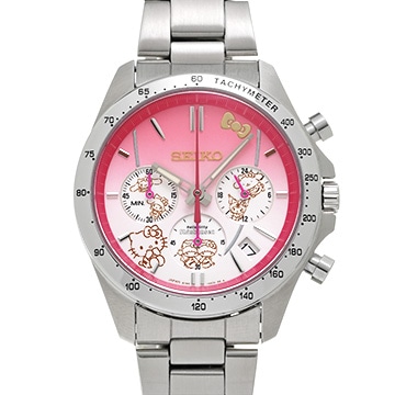 セイコー ハローキティ新幹線ウォッチ ハローキティ50周年アニバーサリーエディション 8T63-03Y0 ピンク メンズ 時計 【中古】【wristwatch】