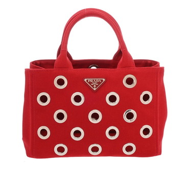 プラダ カナパトート レッド 1BG439 キャンバス レディース バッグ 【中古】【bag】
