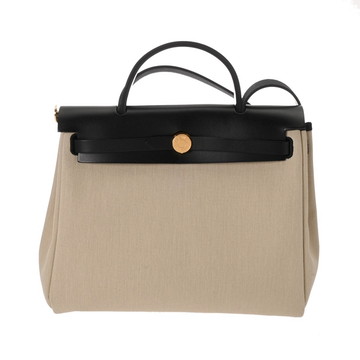 エルメス エールバッグ ジップ PM ベトン/ブラック トワルミリタリー/ヴァッシュハンター レディース バッグ 【中古】【bag】