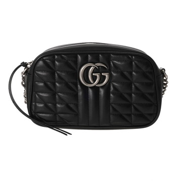 グッチ GGマーモント スモール カメラバッグ  ブラック 447632 520981 キルティングレザー レディース バッグ 【中古】【bag】