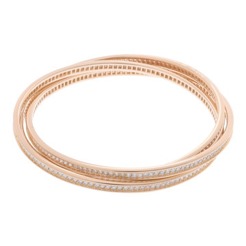 カルティエ スリーバングル ブレスレット フルパヴェ ゴールド K18イエローゴールド YG レディース ジュエリー 【中古】【jewelry】