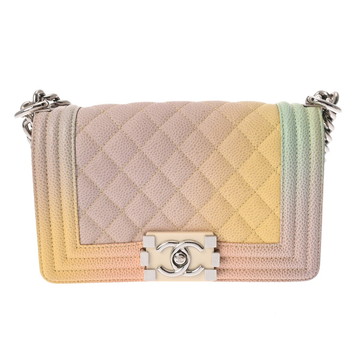 シャネル ボーイシャネル チェーンショルダー 20cm レインボー A67085 キャビアスキン レディース バッグ 【中古】【bag】