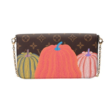 ルイ ヴィトン モノグラム LV×YK ポシェット フェリシー  ブラウン/フューシャ M82108 モノグラムキャンバス レディース バッグ 【中古】【bag】