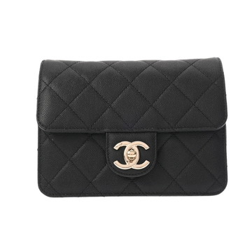シャネル ミニフラップバッグ ブラック AS3002 グレインドカーフスキン レディース バッグ 【中古】【bag】
