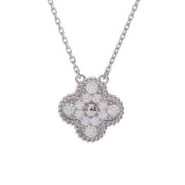 ヴァン クリーフ&アーペル ヴィンテージアルハンブラ ネックレス パヴェ シルバー VCARA46100 K18ホワイトゴールド WG レディース ジュエリー 【中古】【jewelry】