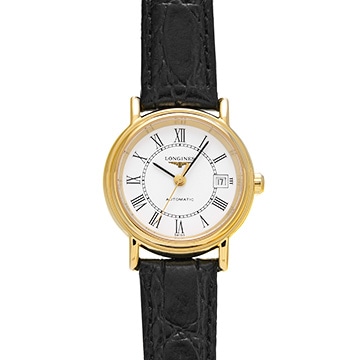 ロンジン プレザンス L4.321.2.11.2 ホワイト メンズ 時計 【中古】【wristwatch】