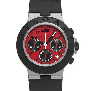 ブルガリ アルミニウム クロノグラフ ドゥカティ BB40ATCH レッド/ブラック メンズ 時計 【中古】【wristwatch】