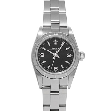 ロレックス オイスターパーペチュアル 76030 ブラック レディース 時計 【中古】【wristwatch】